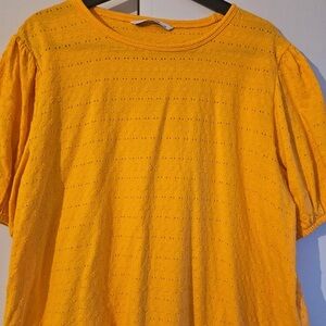 Sunny Yellow Eyelet Women's Blouse
